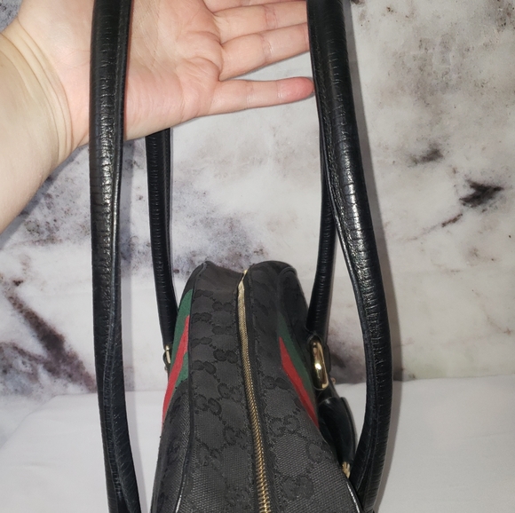 Gucci black monogram horsebit striped purse - Picture 4 of 16